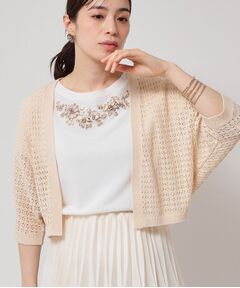 SunaUna / スーナウーナ カーディガン・ボレロ | 【SS～Lサイズ展開／透かし編み】ショート丈ボレロ