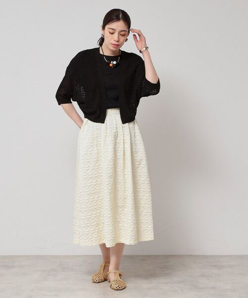 SunaUna / スーナウーナ カーディガン・ボレロ | 【SS～Lサイズ展開／透かし編み】ショート丈ボレロ | 詳細4