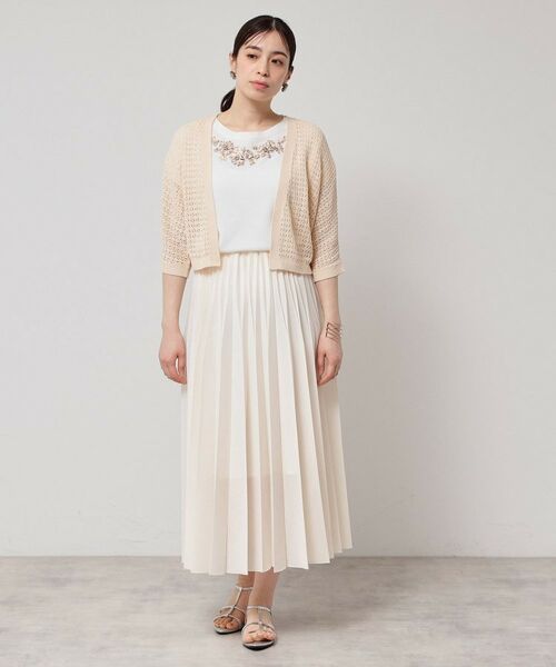 SunaUna / スーナウーナ カーディガン・ボレロ | 【SS～Lサイズ展開／透かし編み】ショート丈ボレロ | 詳細5