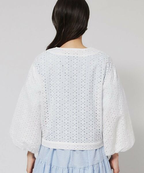 SunaUna / スーナウーナ レザーブルゾン・ジャケット | 【使えるモノトーン／パフスリーブ】レースブルゾン | 詳細12