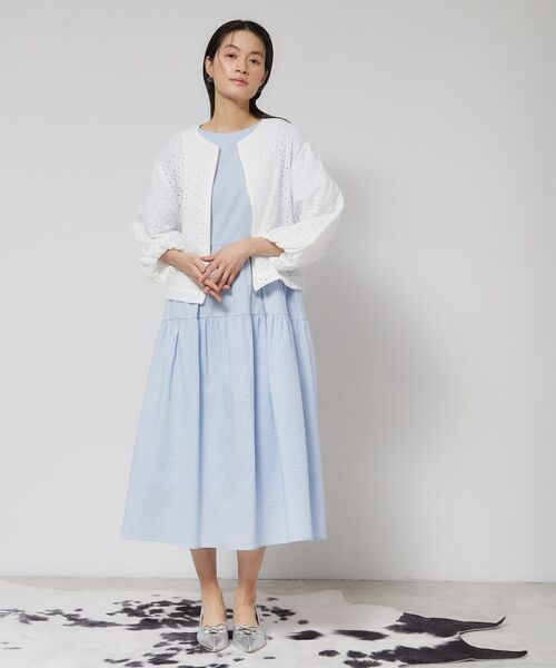 SunaUna / スーナウーナ レザーブルゾン・ジャケット | 【使えるモノトーン／パフスリーブ】レースブルゾン | 詳細4