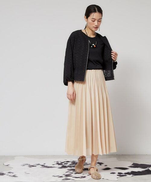 SunaUna / スーナウーナ レザーブルゾン・ジャケット | 【使えるモノトーン／パフスリーブ】レースブルゾン | 詳細8