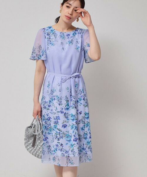 SunaUna / スーナウーナ ミニ丈・ひざ丈ワンピース | 【co creation and yours/SS~L】パネル柄ワンピース(パープル(181))