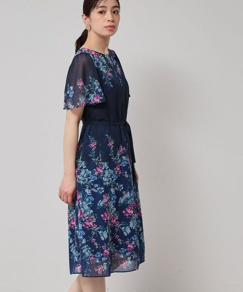 SunaUna / スーナウーナ ミニ丈・ひざ丈ワンピース | 【co creation and yours/SS~L】パネル柄ワンピース(ネイビー(194))