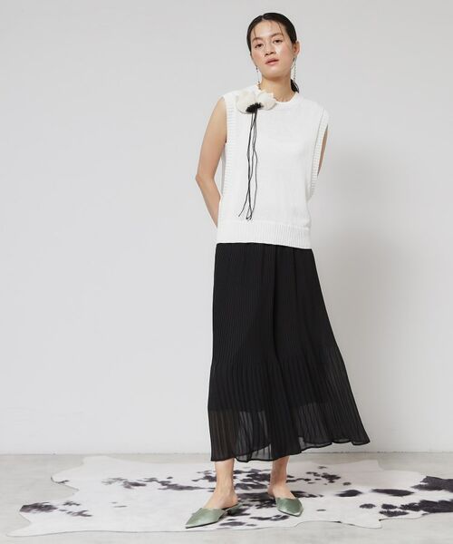 SunaUna / スーナウーナ ショート・ハーフ・半端丈パンツ | 【ウエストゴム/ウォッシャブル】プリーツパンツ | 詳細2