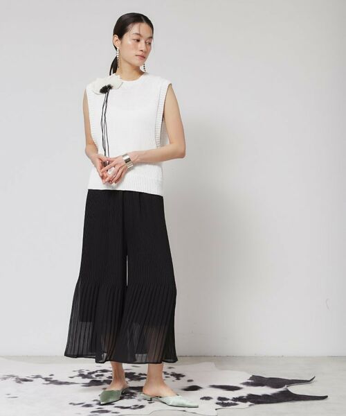 SunaUna / スーナウーナ ショート・ハーフ・半端丈パンツ | 【ウエストゴム/ウォッシャブル】プリーツパンツ | 詳細3