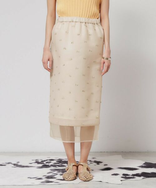 SunaUna / スーナウーナ スカート | 【シアー／ウエストゴム】リボンジャカードスカート | 詳細10