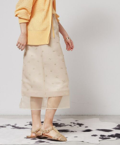 SunaUna / スーナウーナ スカート | 【シアー／ウエストゴム】リボンジャカードスカート | 詳細2