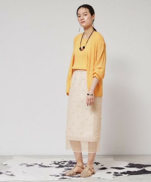 SunaUna / スーナウーナ スカート | 【シアー／ウエストゴム】リボンジャカードスカート | 詳細4