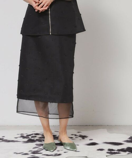 SunaUna / スーナウーナ スカート | 【シアー／ウエストゴム】リボンジャカードスカート | 詳細6