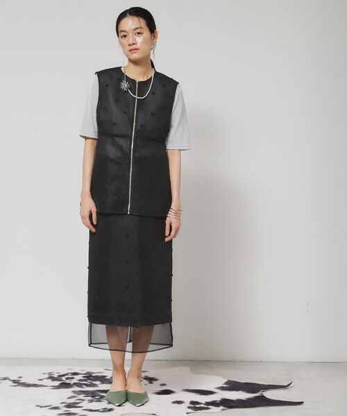 SunaUna / スーナウーナ スカート | 【シアー／ウエストゴム】リボンジャカードスカート | 詳細7