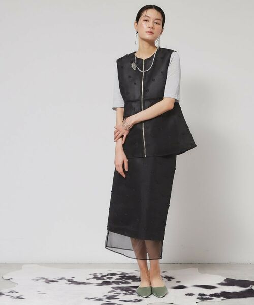 SunaUna / スーナウーナ スカート | 【シアー／ウエストゴム】リボンジャカードスカート | 詳細8