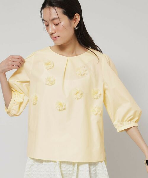 SunaUna / スーナウーナ シャツ・ブラウス | 【接触冷感／フラワーモチーフ】パフスリーブブラウス | 詳細11