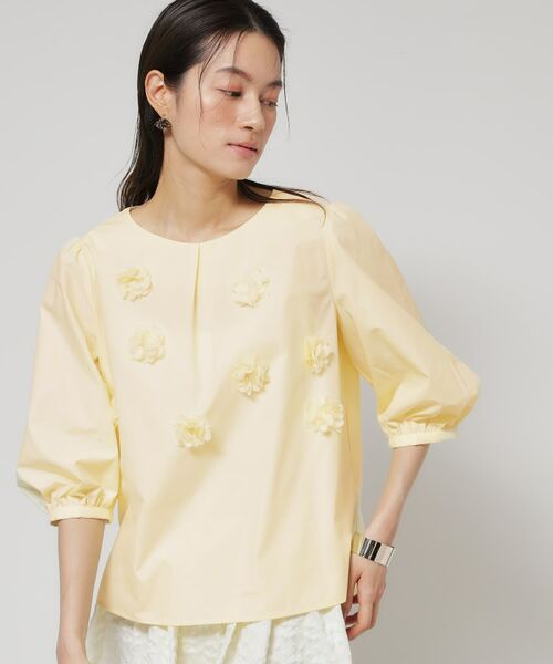 SunaUna / スーナウーナ シャツ・ブラウス | 【接触冷感／フラワーモチーフ】パフスリーブブラウス | 詳細12