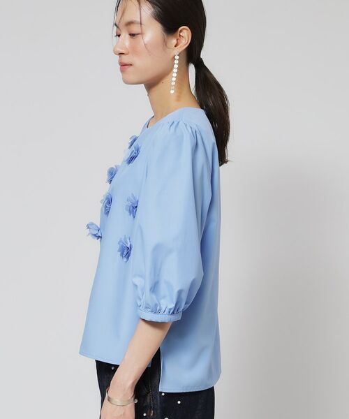 SunaUna / スーナウーナ シャツ・ブラウス | 【接触冷感／フラワーモチーフ】パフスリーブブラウス | 詳細18