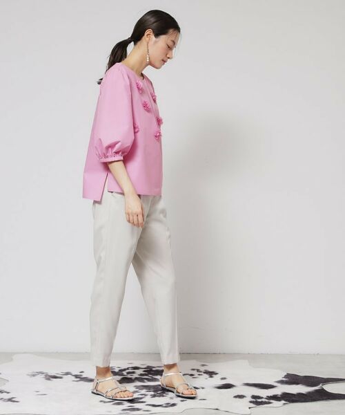 SunaUna / スーナウーナ シャツ・ブラウス | 【接触冷感／フラワーモチーフ】パフスリーブブラウス | 詳細5