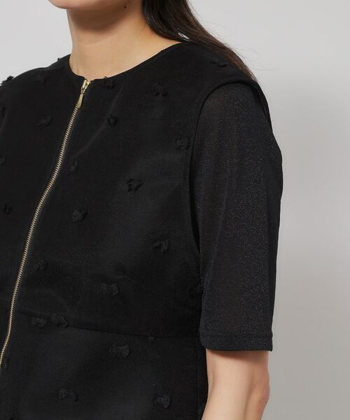 SunaUna / スーナウーナ シャツ・ブラウス | 【ペプラム／ジップアップ】リボンジャカードトップス | 詳細14