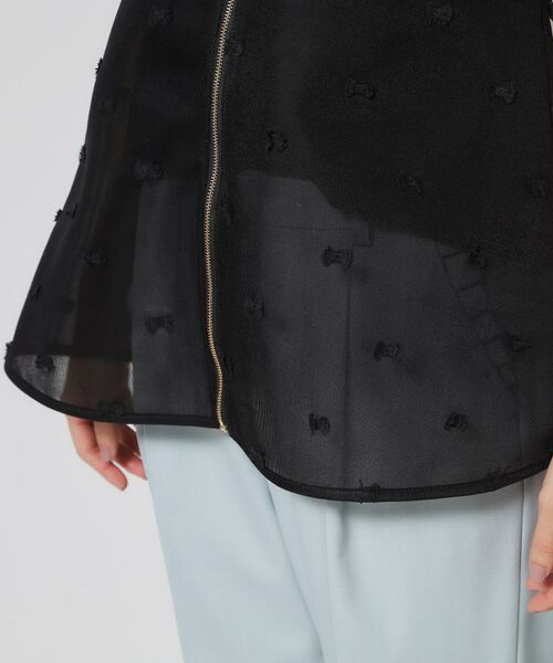 SunaUna / スーナウーナ シャツ・ブラウス | 【ペプラム／ジップアップ】リボンジャカードトップス | 詳細15