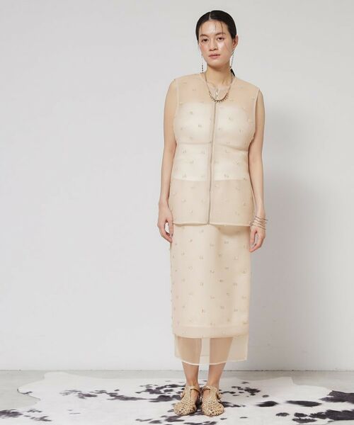 SunaUna / スーナウーナ シャツ・ブラウス | 【ペプラム／ジップアップ】リボンジャカードトップス | 詳細4