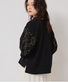 SunaUna / スーナウーナ カットソー | 【チュール刺繍／7分袖】華やかプルオーバー