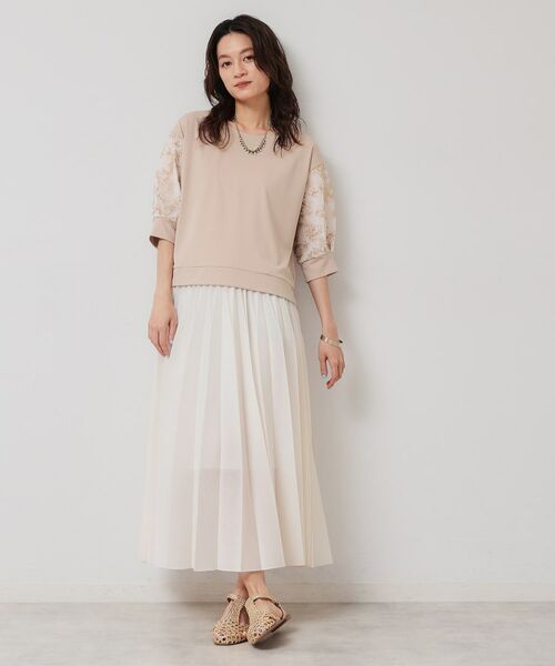 SunaUna / スーナウーナ カットソー | 【チュール刺繍／7分袖】華やかプルオーバー | 詳細4