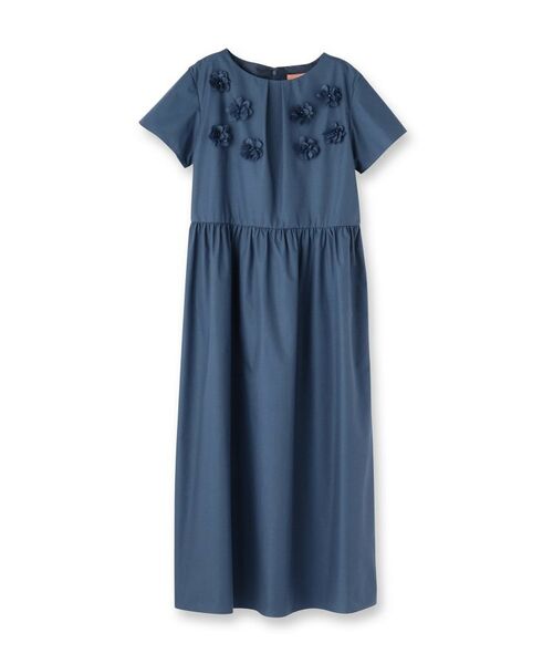 SunaUna / スーナウーナ ロング・マキシ丈ワンピース | 【接触冷感／フラワーモチーフ】フレンチスリーブワンピース | 詳細1