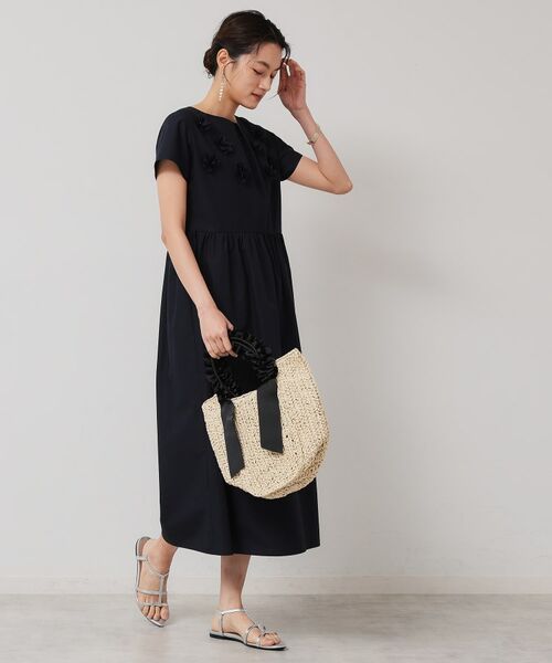 SunaUna / スーナウーナ ロング・マキシ丈ワンピース | 【接触冷感／フラワーモチーフ】フレンチスリーブワンピース | 詳細10