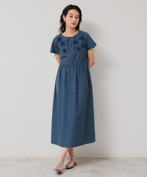 SunaUna / スーナウーナ ロング・マキシ丈ワンピース | 【接触冷感／フラワーモチーフ】フレンチスリーブワンピース | 詳細14