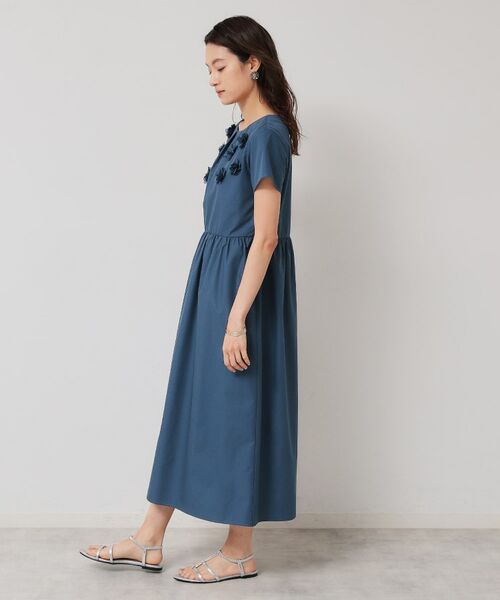 SunaUna / スーナウーナ ロング・マキシ丈ワンピース | 【接触冷感／フラワーモチーフ】フレンチスリーブワンピース | 詳細15