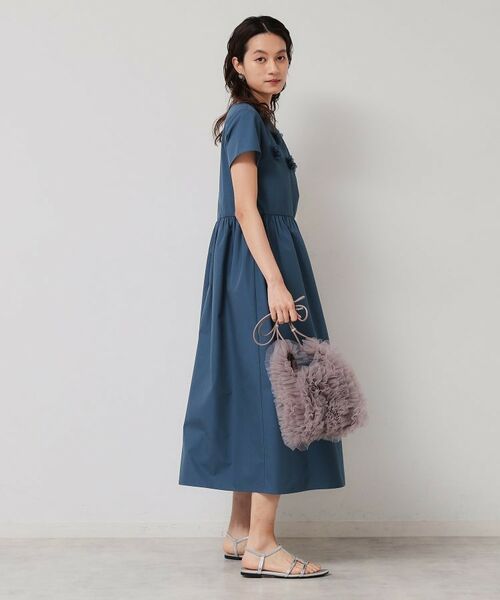 SunaUna / スーナウーナ ロング・マキシ丈ワンピース | 【接触冷感／フラワーモチーフ】フレンチスリーブワンピース | 詳細6