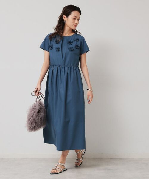 SunaUna / スーナウーナ ロング・マキシ丈ワンピース | 【接触冷感／フラワーモチーフ】フレンチスリーブワンピース | 詳細7