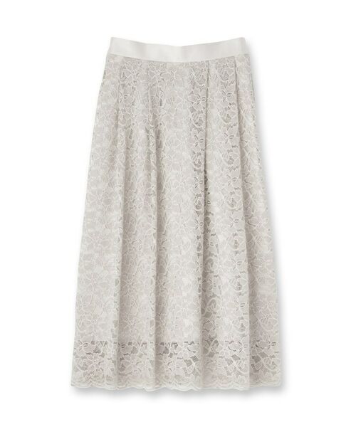 SunaUna / スーナウーナ ロング・マキシ丈スカート | 【裾スカラップ/後ろウエストゴム】レーススカート | 詳細1