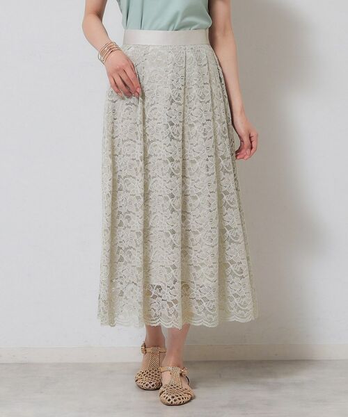 SunaUna / スーナウーナ ロング・マキシ丈スカート | 【裾スカラップ/後ろウエストゴム】レーススカート | 詳細10