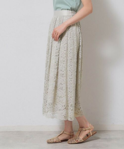 SunaUna / スーナウーナ ロング・マキシ丈スカート | 【裾スカラップ/後ろウエストゴム】レーススカート | 詳細11