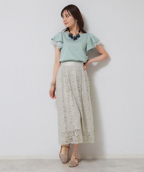 SunaUna / スーナウーナ ロング・マキシ丈スカート | 【裾スカラップ/後ろウエストゴム】レーススカート | 詳細2