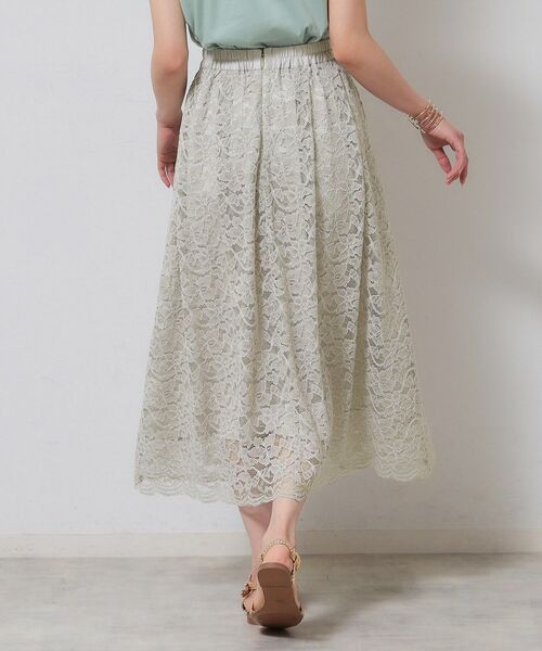 SunaUna / スーナウーナ ロング・マキシ丈スカート | 【裾スカラップ/後ろウエストゴム】レーススカート | 詳細4