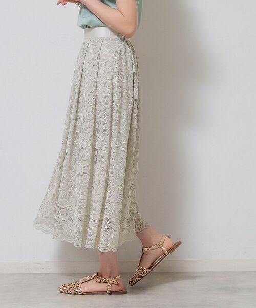 SunaUna / スーナウーナ ロング・マキシ丈スカート | 【裾スカラップ/後ろウエストゴム】レーススカート | 詳細5
