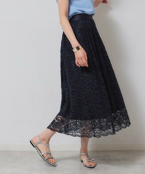 SunaUna / スーナウーナ ロング・マキシ丈スカート | 【裾スカラップ/後ろウエストゴム】レーススカート | 詳細7