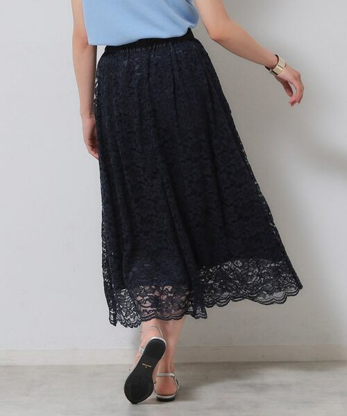 SunaUna / スーナウーナ ロング・マキシ丈スカート | 【裾スカラップ/後ろウエストゴム】レーススカート | 詳細8