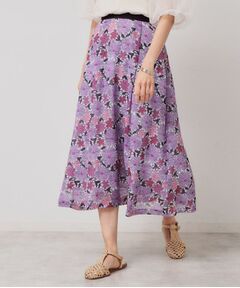 SunaUna / スーナウーナ ロング・マキシ丈スカート | 【&yours project／S～L】レース柄フレアスカート