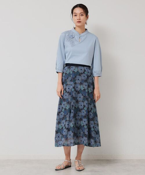 SunaUna / スーナウーナ ロング・マキシ丈スカート | 【&yours project／S～L】レース柄フレアスカート | 詳細5