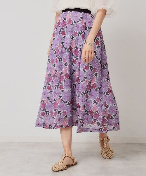 SunaUna/スーナウーナ 【&yours project/S~L】レース柄フレアスカート ピンク(172) 38(M) SunaUna/スーナウーナ 【&yours project/S~L】レース柄フレアスカート ピンク(172) 38(M)