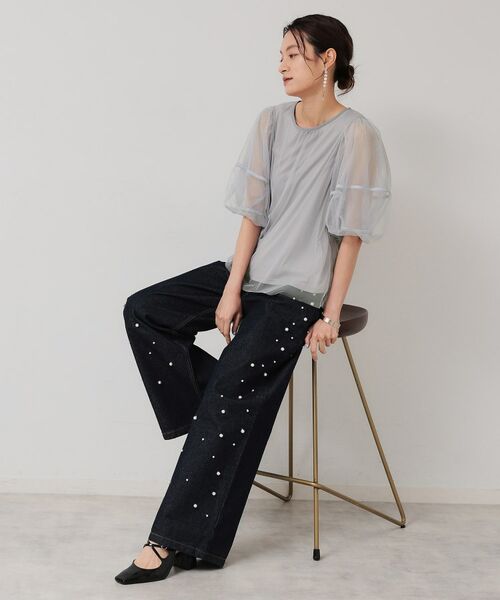 SunaUna / スーナウーナ シャツ・ブラウス | 【5分袖／パフスリーブ】チュールプルオーバー | 詳細11