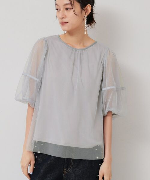 SunaUna / スーナウーナ シャツ・ブラウス | 【5分袖／パフスリーブ】チュールプルオーバー | 詳細13