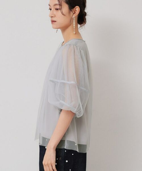 SunaUna / スーナウーナ シャツ・ブラウス | 【5分袖／パフスリーブ】チュールプルオーバー | 詳細14