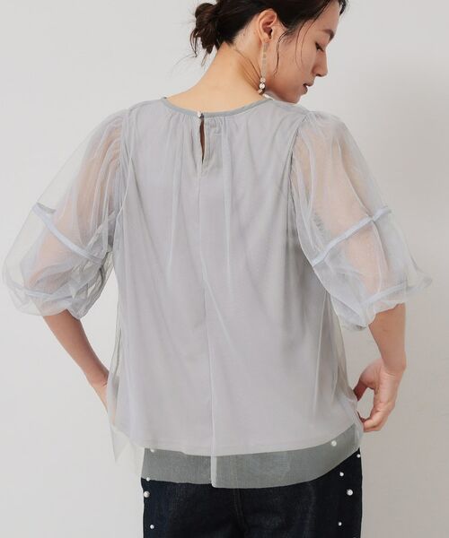 SunaUna / スーナウーナ シャツ・ブラウス | 【5分袖／パフスリーブ】チュールプルオーバー | 詳細15