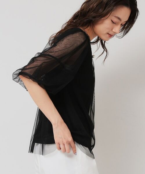 SunaUna / スーナウーナ シャツ・ブラウス | 【5分袖／パフスリーブ】チュールプルオーバー | 詳細2