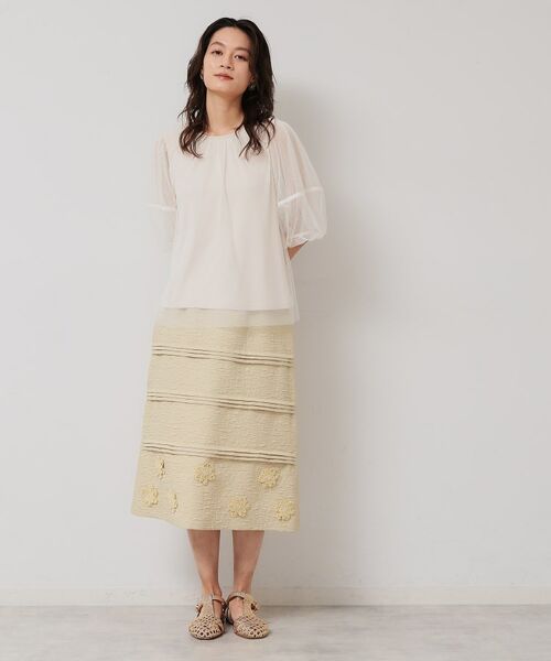 SunaUna / スーナウーナ シャツ・ブラウス | 【5分袖／パフスリーブ】チュールプルオーバー | 詳細7