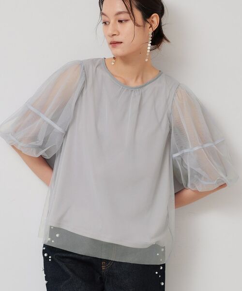 SunaUna / スーナウーナ シャツ・ブラウス | 【5分袖／パフスリーブ】チュールプルオーバー | 詳細9