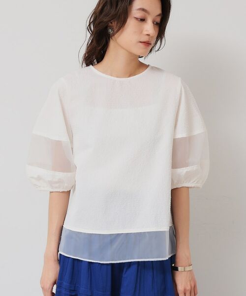 SunaUna / スーナウーナ シャツ・ブラウス | 【無地＆ドット／オーガンジー使用】Tブラウス | 詳細14